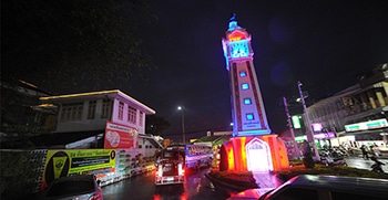 หอนาฬิกา จังหวัดนนทบุรี ,ไฟตกแต่งเมือง